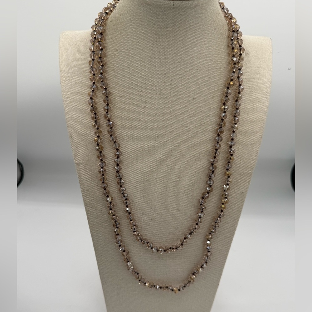 18 Lula n Lee 62” NWT Retired Crystal Knotted Necklace